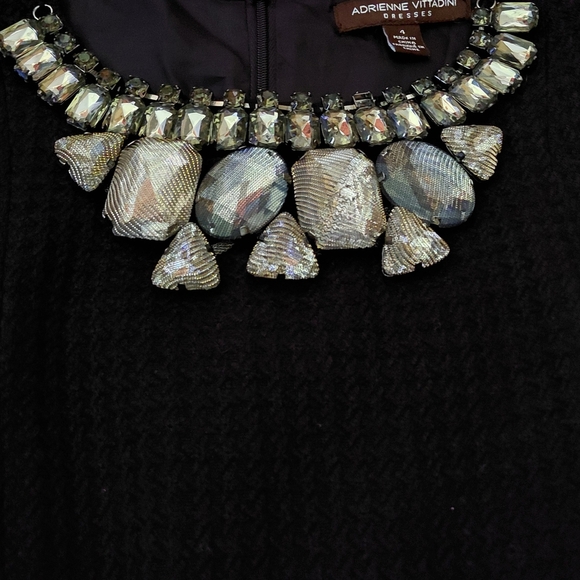 Adrienne Vittadini Black Dress with Embellished Neckline - Picture 4 of 8